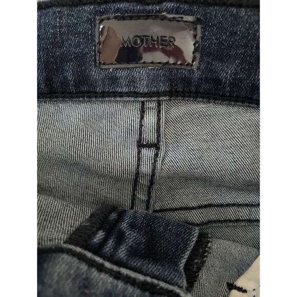 MOTHER Jeans Womens Size 24 Insider Ankle Fray Manana Mi Amor Dark Wash Denim - Picture 9 of 10